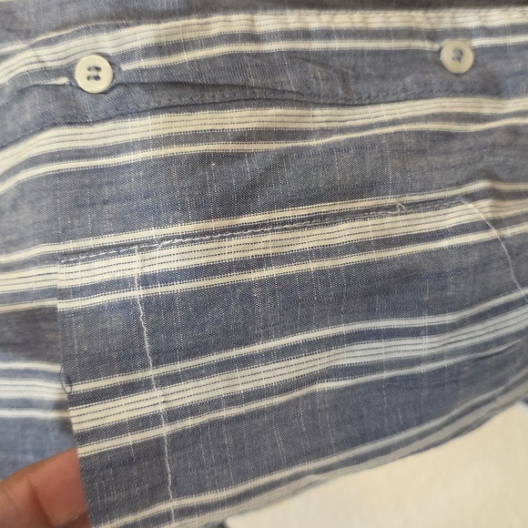 Japne Dress Fun And Comfortable Blue And White Stripe Cotton Rayon Blend Large - Picture 5 of 5